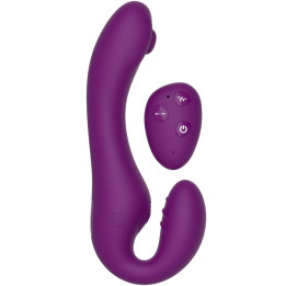 XOCOON - STRAPLESS ARNES CON DILDO VIBRADOR 2 EN 1 CON CONTROL REMOTO MORADO | VibraZon