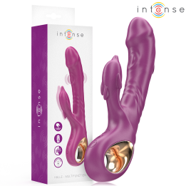 INTENSE - HALLE VIBRADOR MULTIFUNCIÓN CON LENGUA ESTIMULADORA EN FORMA DE DELFÍN MORADO | VibraZon