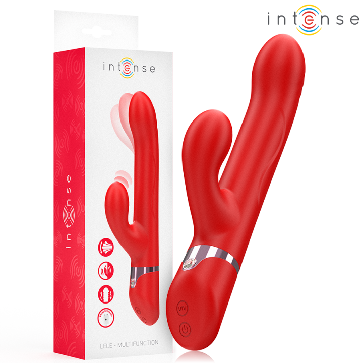 INTENSE - LELE VIBRADOR MULTIFUNCIÓN ROTATORIO & OSCILACIÓN & ESTIMULACIÓN ROJO | VibraZon