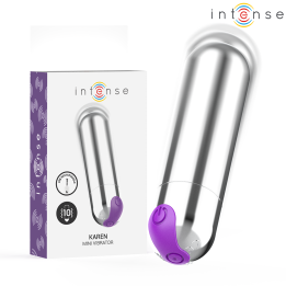 INTENSE - KAREN MINI BALA VIBRADORA 10 MODOS RECARGABLE PLATEADO | VibraZon