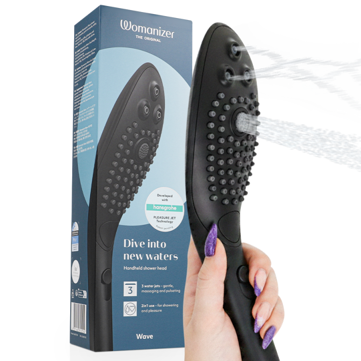 WOMANIZER - WAVE CABEZAL DE DUCHA ESTIMULADOR DE CLITORÍS NEGRO | VibraZon