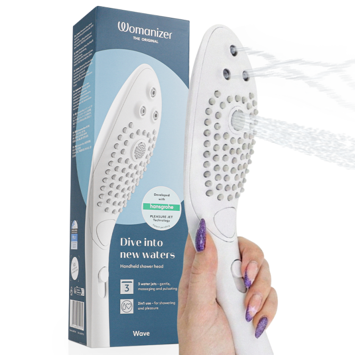 WOMANIZER - WAVE CABEZAL DE DUCHA ESTIMULADOR DE CLITORÍS BLANCO | VibraZon
