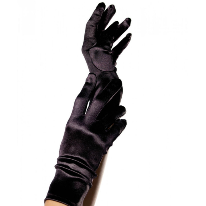 LEG AVENUE - GUANTES SATIN NEGRO | VibraZon