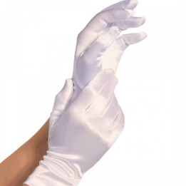 LEG AVENUE - GUANTES SATIN BLANCO | VibraZon