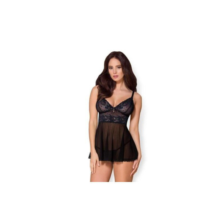 866-BAB-1 Babydoll y Tanga L/XL de Obsessive | VibraZon