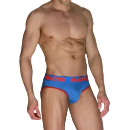 MACHO - MCH005 SLIP CLÁSICO AZULÓN + ROJO XL