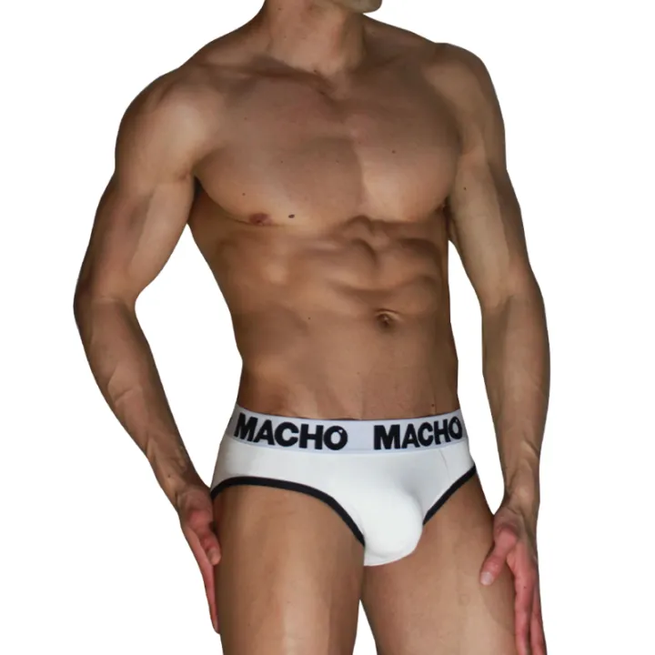 MACHO - MCH006 SLIP CLÁSICO BLANCO + NEGRO L