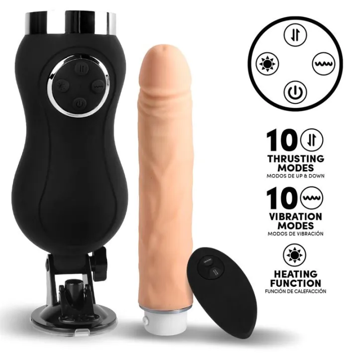 Sex Machine Vibración, Thrusting y Calor Control Remoto USB de Intoyou Bdsm Line