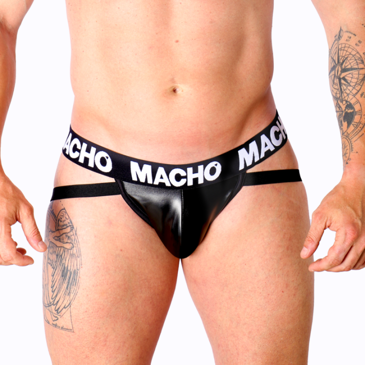 MACHO - MX25NC JOCK CUERO NEGRO M | VibraZon