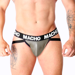 MACHO - MX27GR JOCK CUERO GRIS BEIGE XL | VibraZon