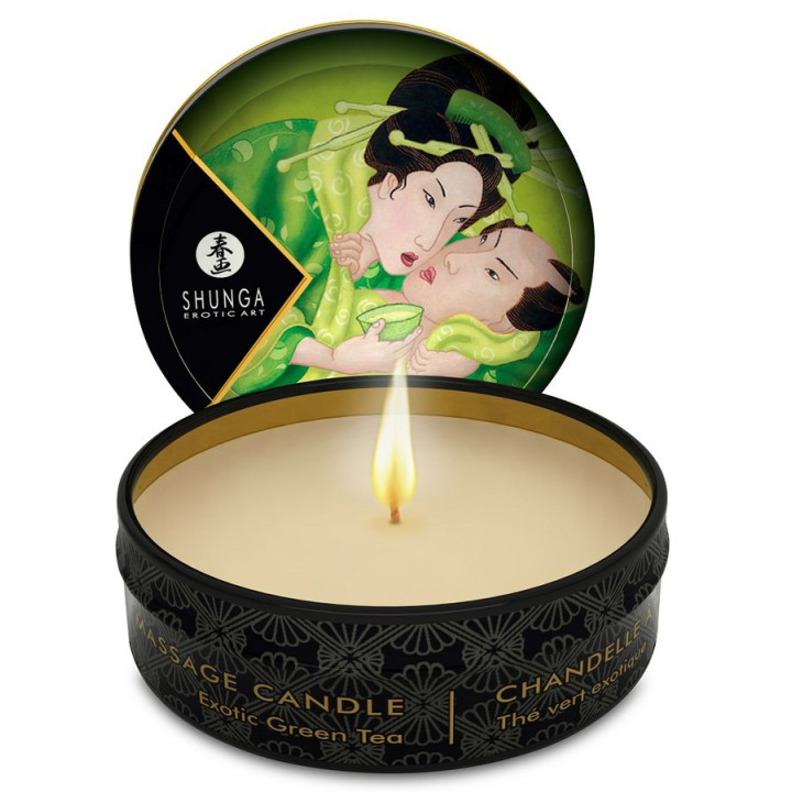 SHUNGA - MINI CARESS BY CANDELIGHT VELA MASAJE TÉ VERDE 30 ML | VibraZon