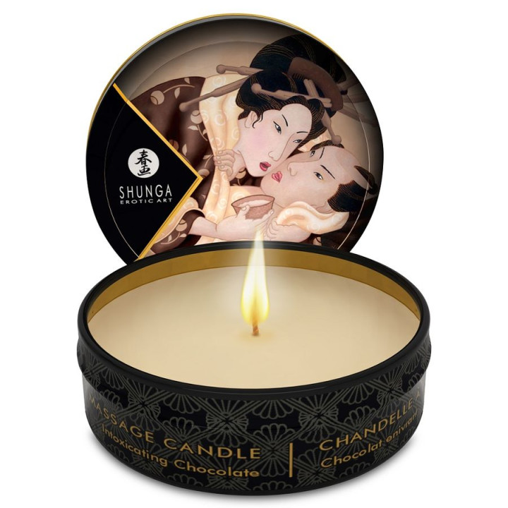 SHUNGA - MINI CARESS BY CANDELIGHT VELA MASAJE CHOCOLATE 30 ML | VibraZon