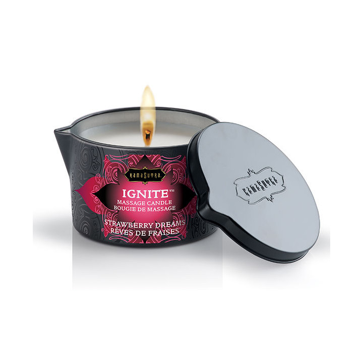 KAMASUTRA - VELA DE MASAJE SUEÑOS DE FRESA 170 GR | VibraZon