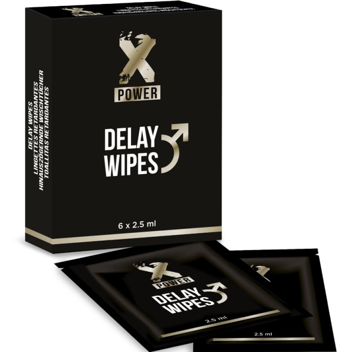 X POWER - DELAY WIPES TOALLITAS RETARDANTES 6 UNIDADES | VibraZon