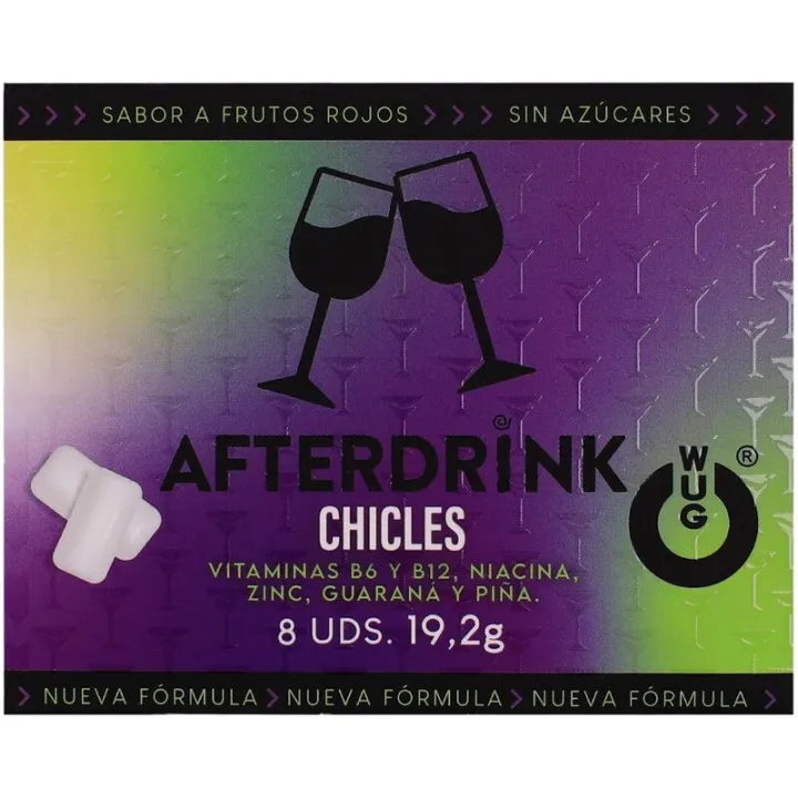 WUG After Drink – El chicle funcional que te ayuda a recuperar energía tras la noche BLISTER 8 UDS