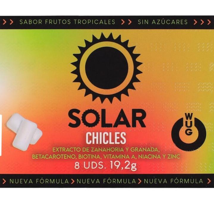 WUG Solar - El chicle que prepara tu piel para el sol BLISTER 8 UDS | VibraZon