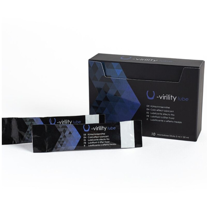 500 COSMETICS - U-VIRILITY LUBE LUBRICANTE EFECTO FRIO 10 X 5 ML | VibraZon