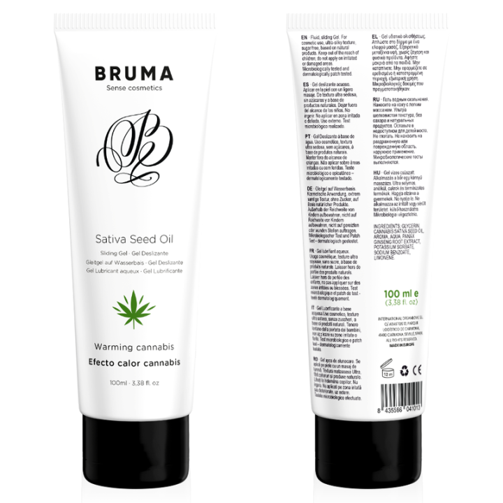 BRUMA - GEL DESLIZANTE CON ACEITE DE SEMILLA EFECTO CALOR SABOR CANNABIS 100 ML | VibraZon