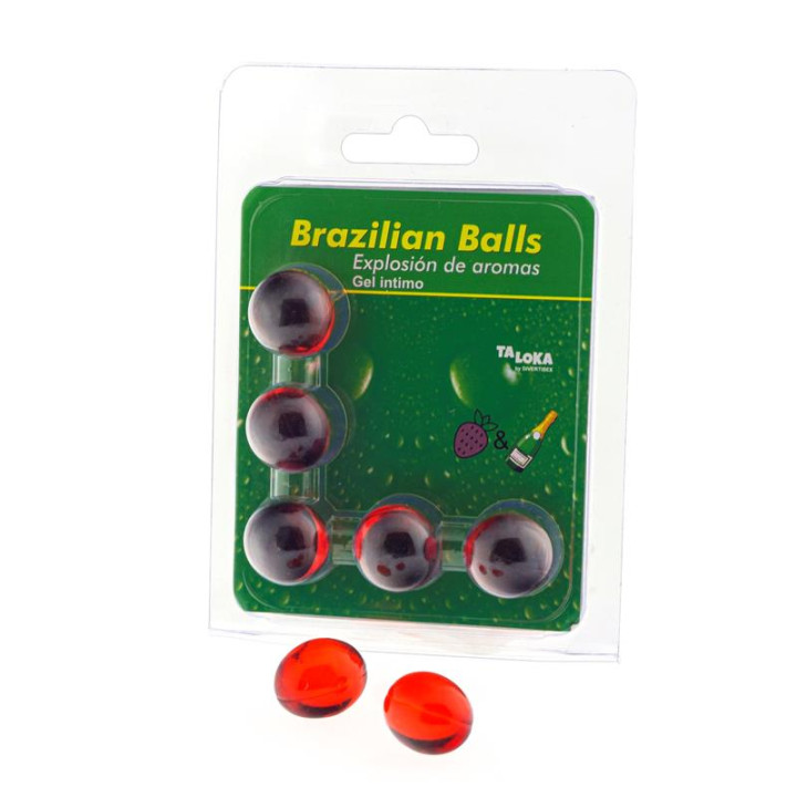 Set 5 Brazilian Balls Explosion Aroma de Fresa-Champan | VibraZon