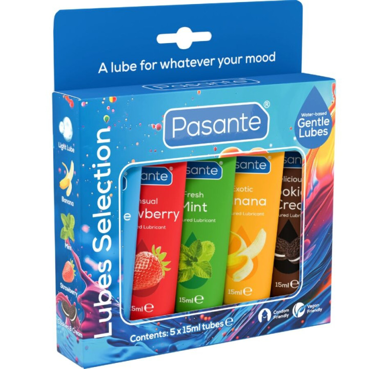 PASANTE - PACK LUBRICANTES SABORES VARIADOS 5 UDS X 15 ML | VibraZon