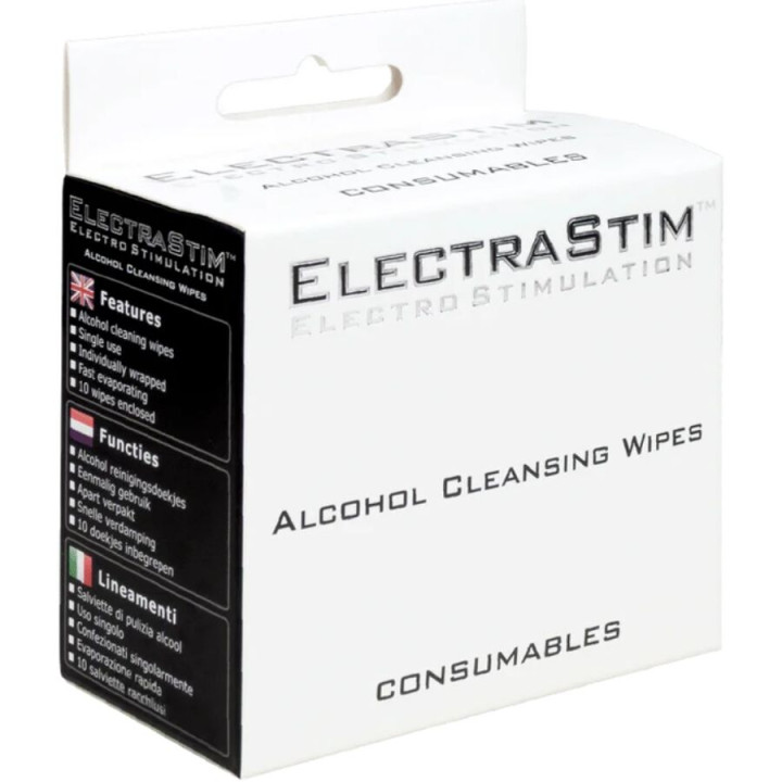 ELECTRASTIM - TOALLITAS HIGIÉNICAS CON ALCOHOL 10 UNIDADES | VibraZon