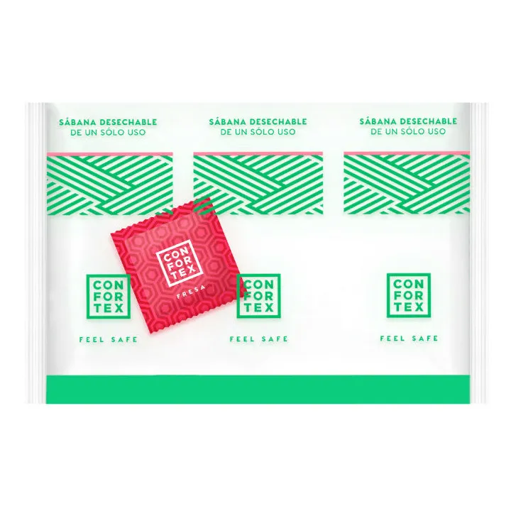 CONFORTEX - SABANAS HIGIÉNICAS DESECHABLES INVIDUAL + PRESERVATIVO FRESA