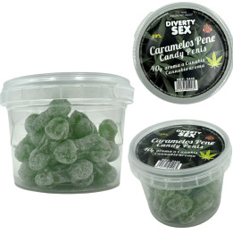 DIABLO PICANTE - 20 CARAMELOS CON FORMA DE PENE CON AROMA CANNABIS | VibraZon