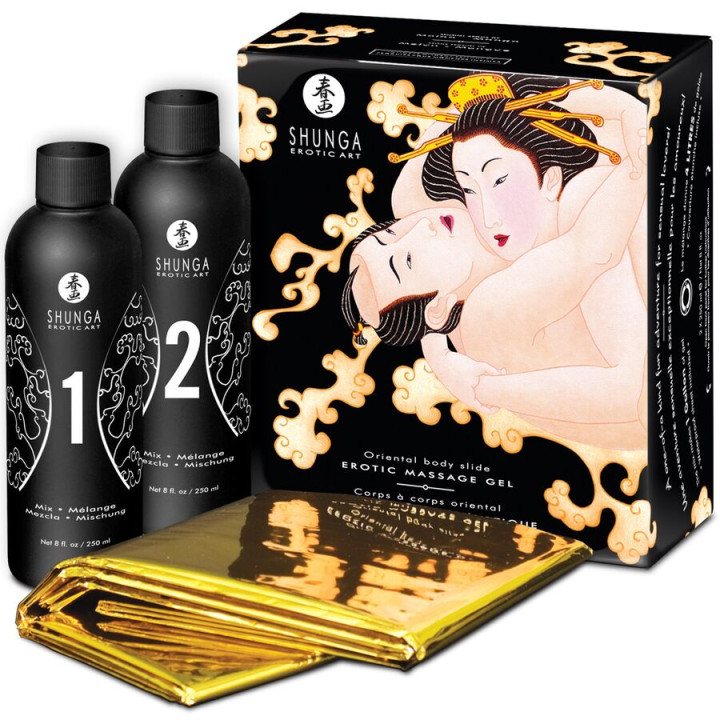 SHUNGA - GEL DE MASAJE ERÓTICO CUERPO A CUERPO ORIENTAL MELÓN MANGO | VibraZon