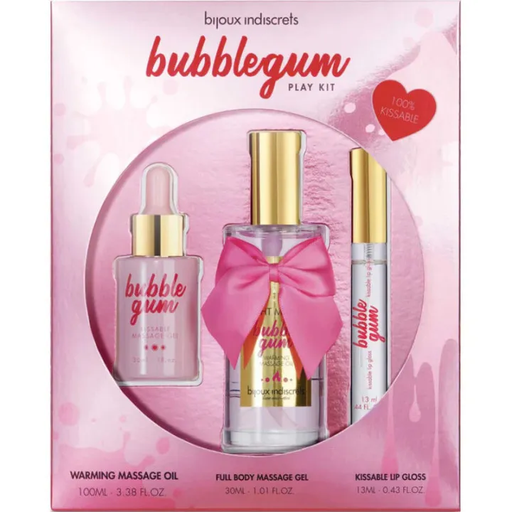 BIJOUX - INDISCRETS CHICLE PLAY KIT CON ACEITE GEL & BRILLO DE LABIOS