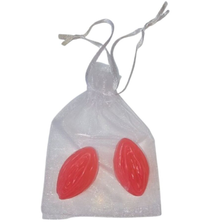 DIABLO PICANTE - 2 JABONES PERFUMADOS FORMA VAGINA ROJO | VibraZon