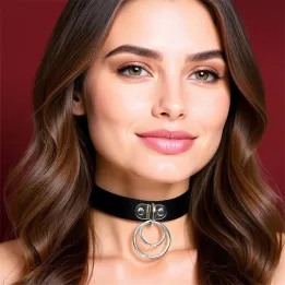 Collar con Doble Aro Cuero Vegano Talla Única de Cinderella