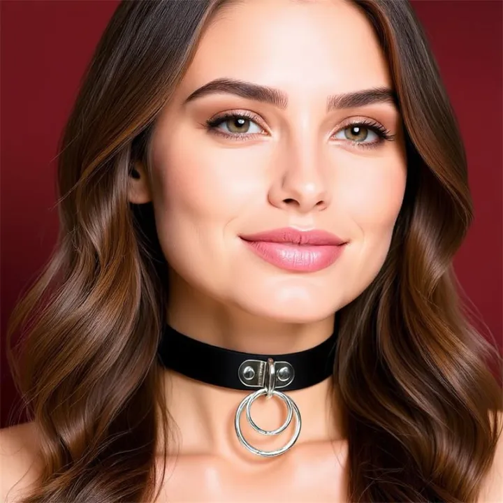 Collar con Doble Aro Cuero Vegano Talla Única de Cinderella