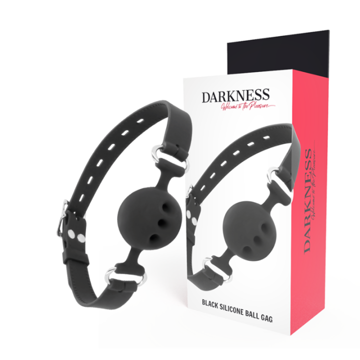 DARKNESS - MORDAZA TRANSPIRABLE SILICONA NEGRO | VibraZon