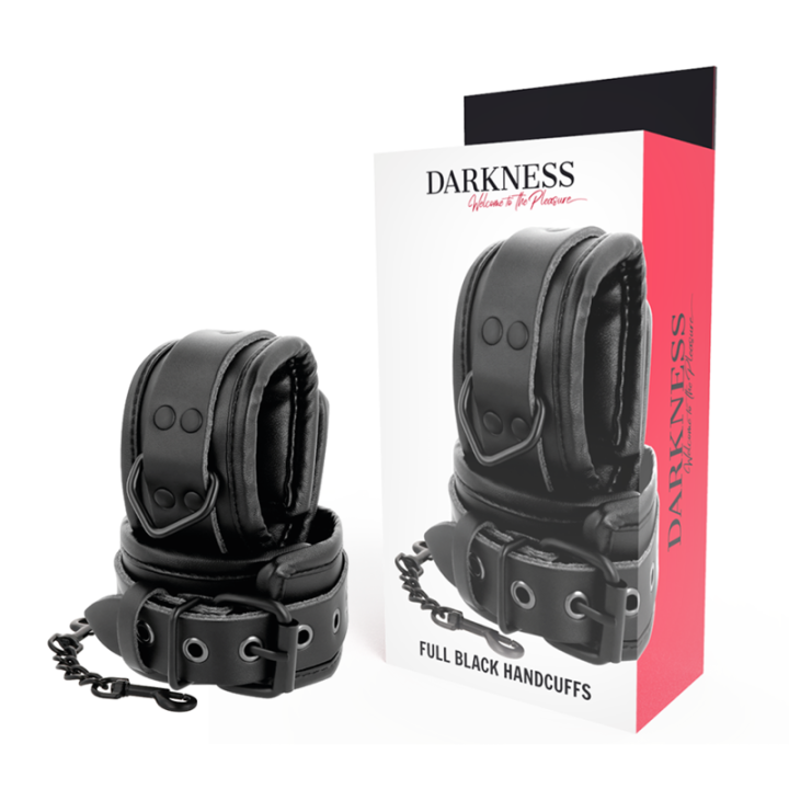 DARKNESS - ESPOSAS AJUSTABLES MANOS LEATHER NEGRO | VibraZon