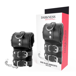 DARKNESS - ESPOSAS CUERO CON FORRO AJUSTABLES NEGRO | VibraZon