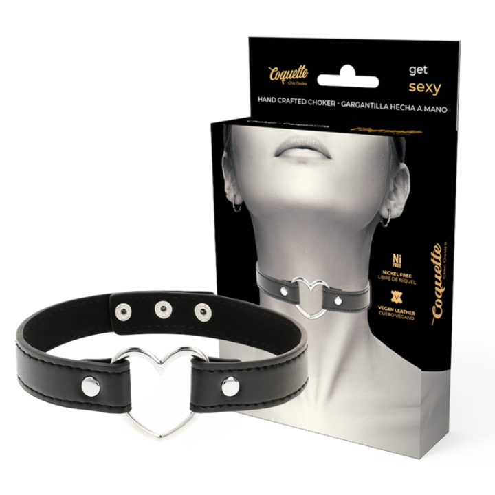 COQUETTE CHIC DESIRE - COLLAR CUERO VEGANO ACCESORIO WOMAN CORAZÓN | VibraZon