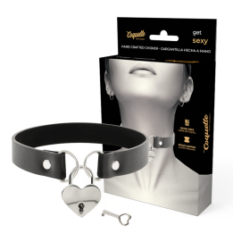 COQUETTE CHIC DESIRE - COLLAR CUERO VEGANO ACCESORIO CORAZÓN CON LLAVE | VibraZon