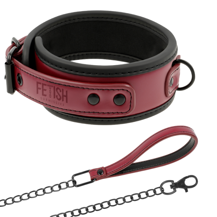 FETISH SUBMISSIVE OSCURO ROOM - COLLAR CON CADENA CON FORRO DE NEOPRENO | VibraZon