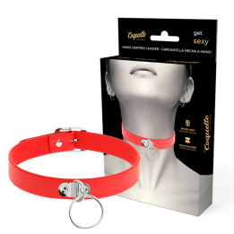 COQUETTE CHIC DESIRE - COLLAR CUERO VEGANO ROJO ACCESORIO WOMAN FETISH | VibraZon