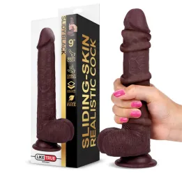 Slidy Dildo Realista Dual Layer Retráctil y Orientable 9 de Liketrue