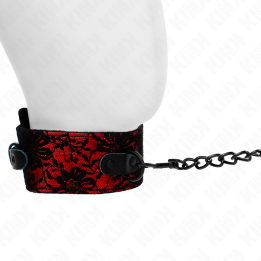 KINK - COLLAR CON CORREA 105 CM DE ENCAJE CON CINTURÓN DE CUERO REAL 44 X 5.5 CM | VibraZon
