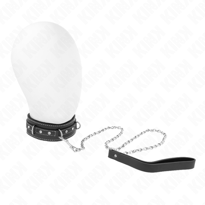 KINK - COLLAR CON CORREA 105 CM DE PIEL DE PVC REMACHE DE DIAMANTES DE IMITACIÓN 41.5 X 4 CM | VibraZon