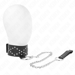 KINK - COLLAR CON CORREA 65 CM CON TACHUELAS PLATEADAS MODELO 3 AJUSTABLE 36-43 CM X 5 CM | VibraZon