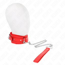 KINK - COLLAR CON CORREA 65 CM CON RESTRICCIONES ROJO AJUSTABLE 36-42 CM X 5.5 CM | VibraZon