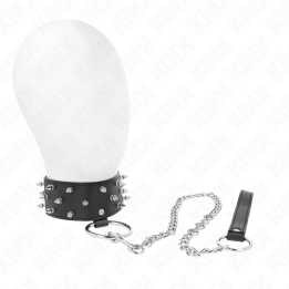 KINK - COLLAR CON CORREA 65 CM CON TACHUELAS PLATEADAS MODELO 5 AJUSTABLE 36-43 CM X 5 CM | VibraZon