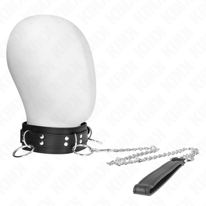 KINK - COLLAR CON CORREA 80 CM ESCLAVITUD 3 ANILLOS 53 X 5 CM | VibraZon