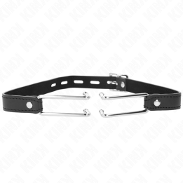 KINK - MORDAZA GANCHO DE METAL 11.5 CM CON CORREA DE POLIPIEL AJUSTABLE 39-58 CM X 2 CM | VibraZon