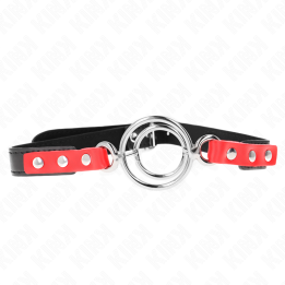 KINK - MORDAZA CON MÚLTIPLES JUNTAS TÓRICAS 4 / 4.8 CM ROJO AJUSTABLE 38 X 56 CM | VibraZon