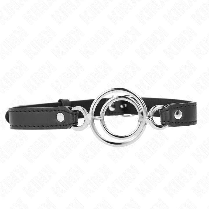 KINK - MORDAZA CON MÚLTIPLES JUNTAS TÓRICAS 5 CM NEGRO 63 X 2.5 CM | VibraZon