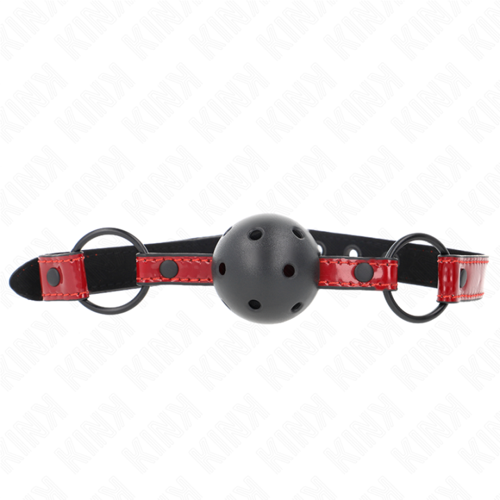 KINK - MORDAZA DE BOLA 4.5 CM DE POLIPIEL BRILLANTE 63.5 X 2 CM AJUSTABLE 41 X 59 CM | VibraZon